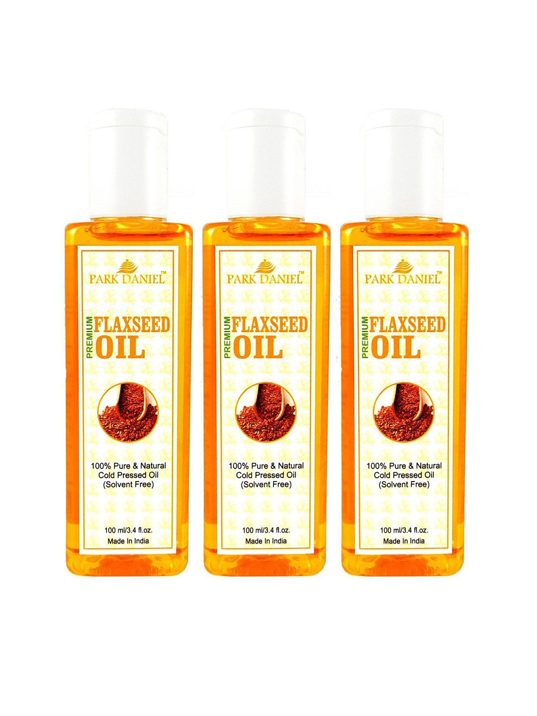 Park Daniel Set Of 3 Pure Natural & Organic Flaxseed Oil - 100 ml Each