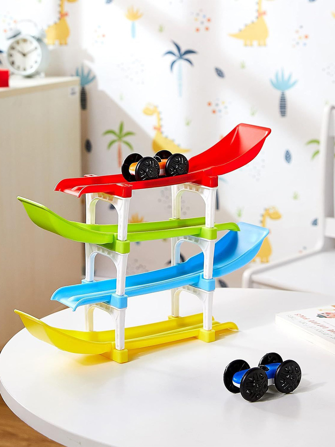 PLUSPOINT BPA Free Ramp Racing Toy Car 4 Level Track Activity Toys and Games