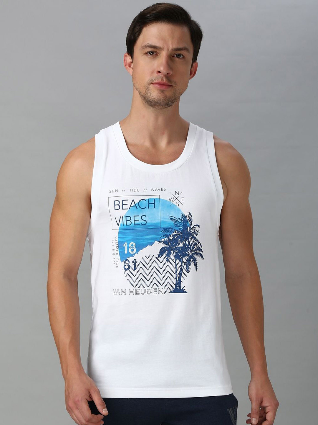 Van Heusen Innerwear Sport Men Graphic Print Super Soft All Day Comfort Vest