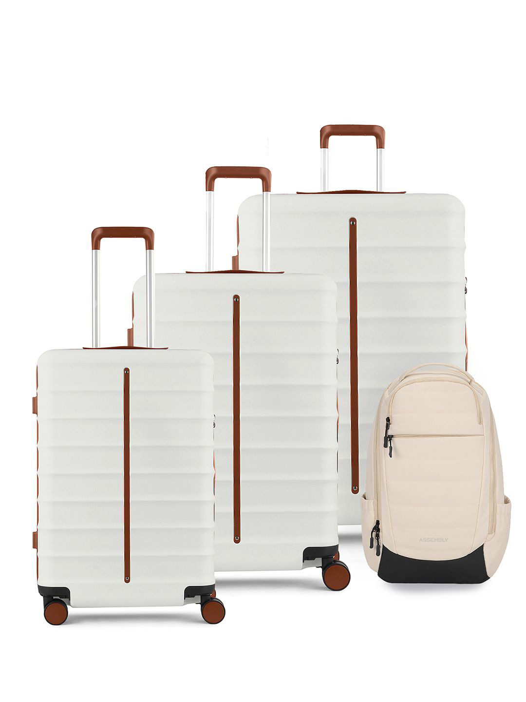 Assembly Odyssey Set of 4 Luggage Set with Float Backpack Packing Organizers & Rain Cover