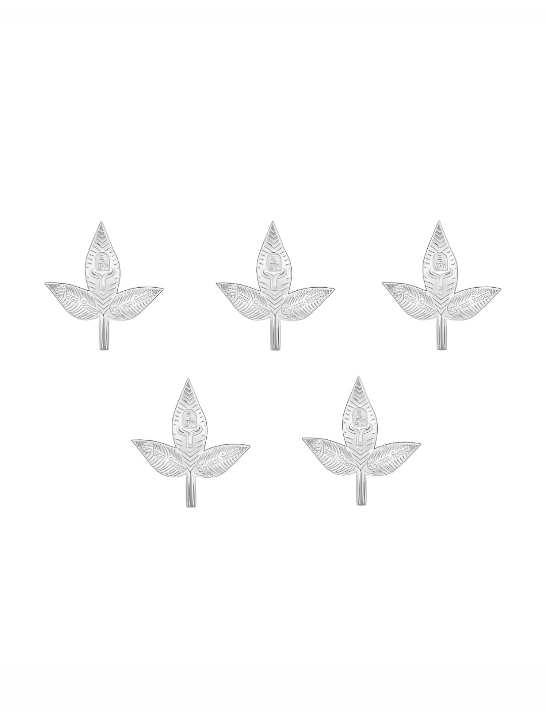 GIVA Silver Toned 5 Pieces Textured Bel Patras