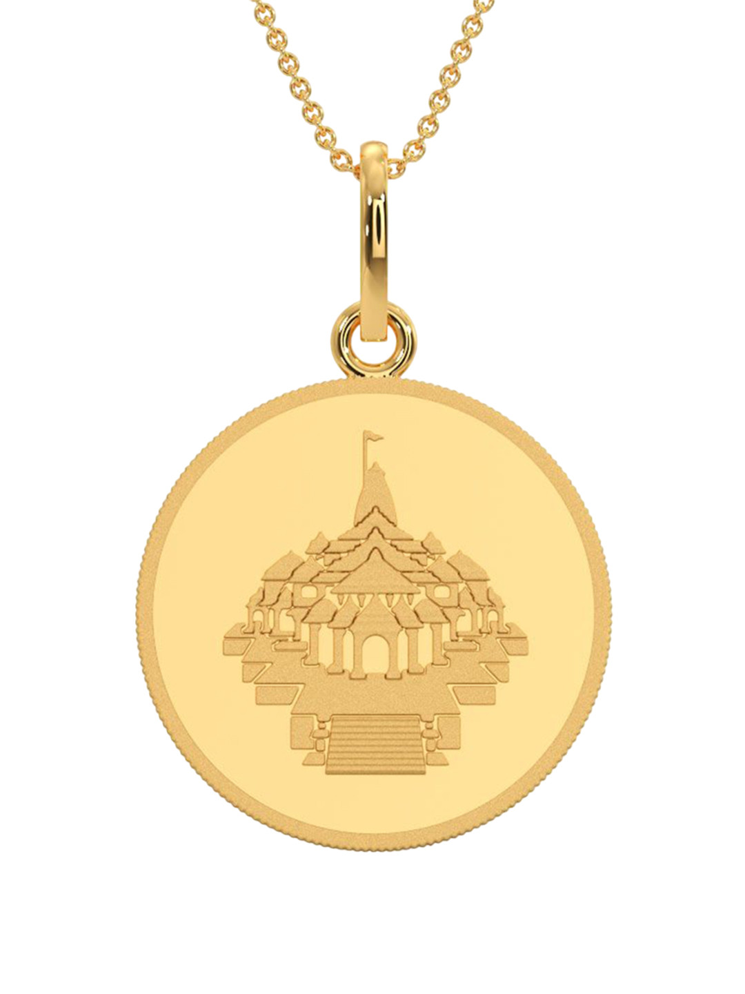 Kalyan Jewellers 24K (999) Purity Ayodhya Gold Coin Pendant 4 Gms