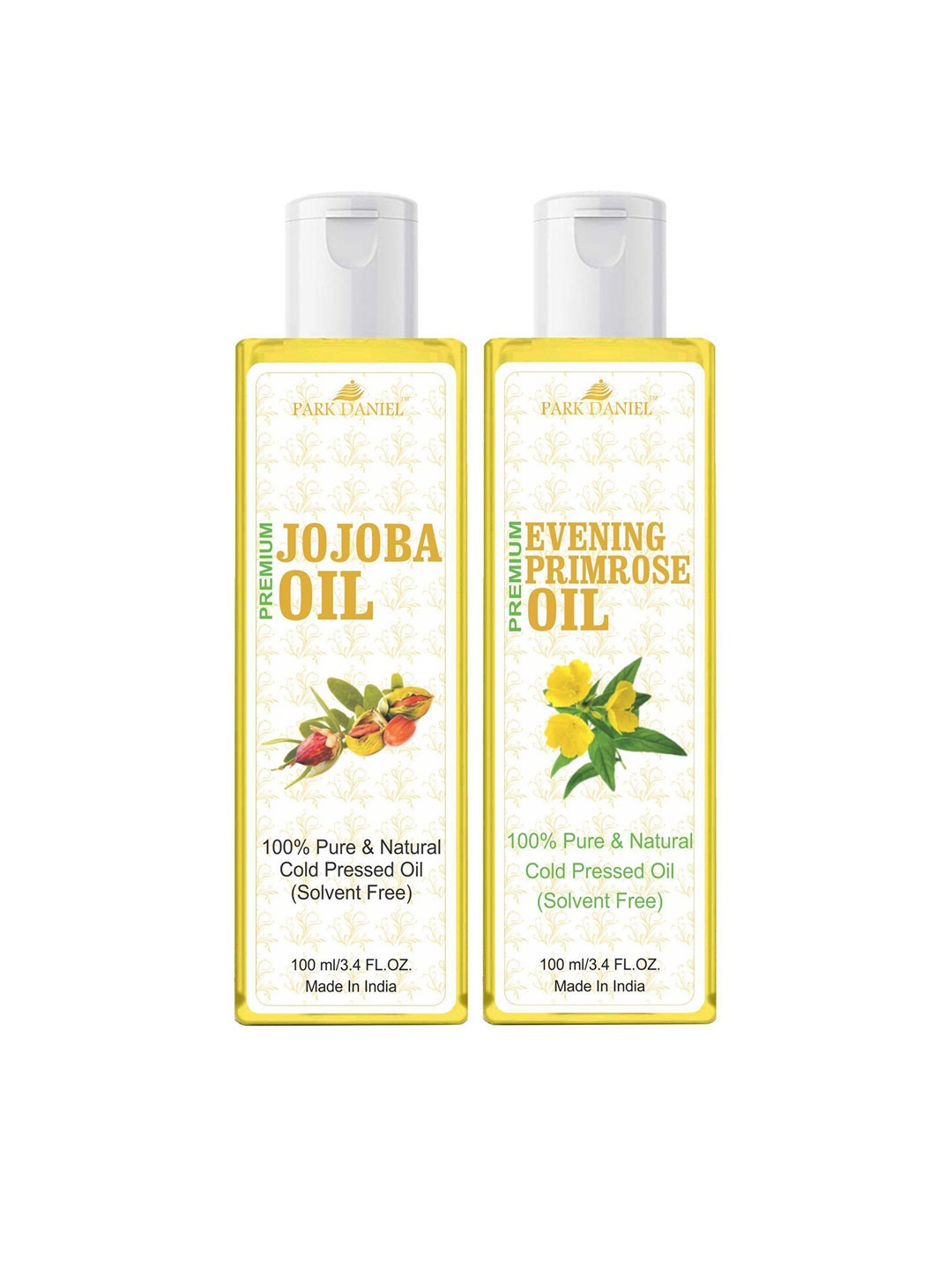 Park Daniel 2Pcs 100% Pure Natural Cold Pressed Jojoba & Evening Primrose Oils - 100mlEach