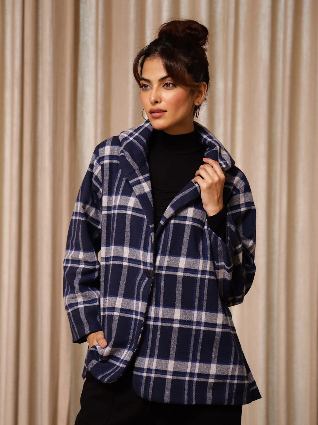 SANSKRUTIHOMES Women Checked Jacket