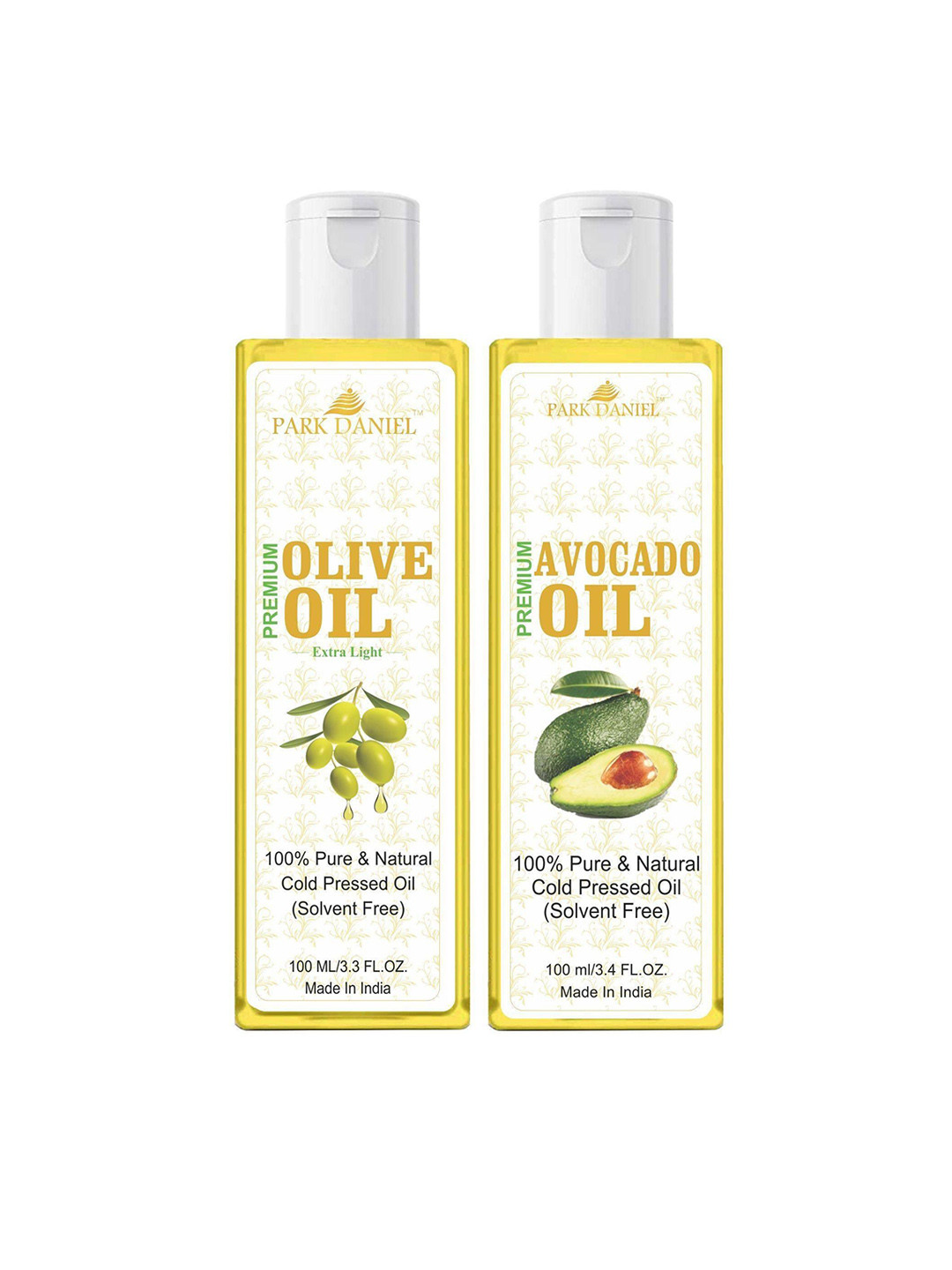 Park Daniel Set Of 2 Pure & Natural Avocado Oil & Olive Oil For Hair & Skin - 100 ml Each