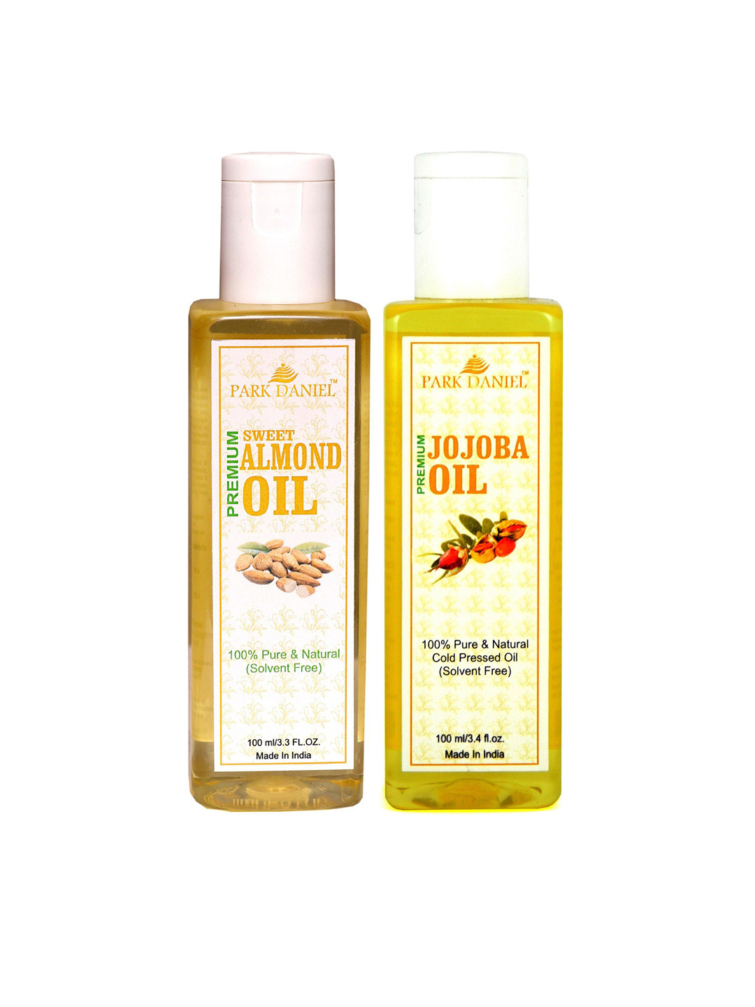 Park Daniel Set of Premium Sweet Almond & Jojoba Natural Cold Pressed Oil - 100 ml each