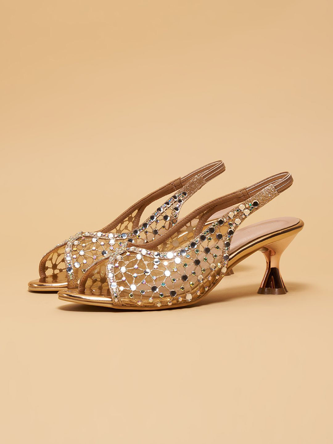ERIDANI Kiara Embellished Slingback Heels