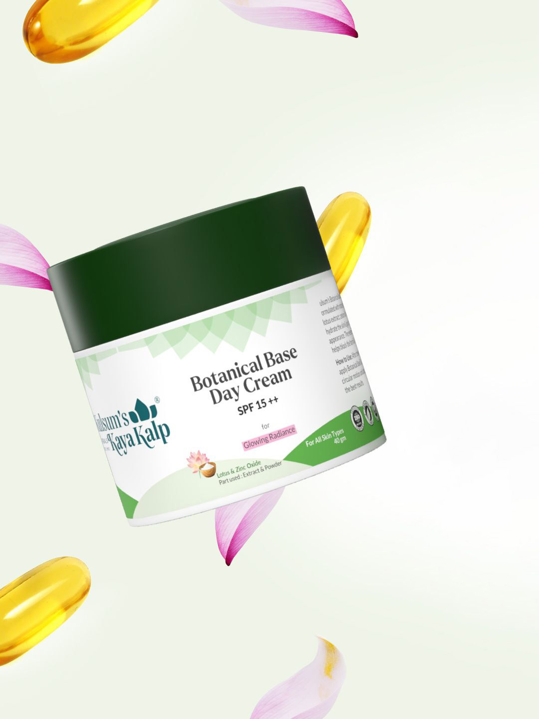 Kulsum's Kaya Kalp SPF 15++ Botanical Base Day Cream For Glowing Radiance - 40 g