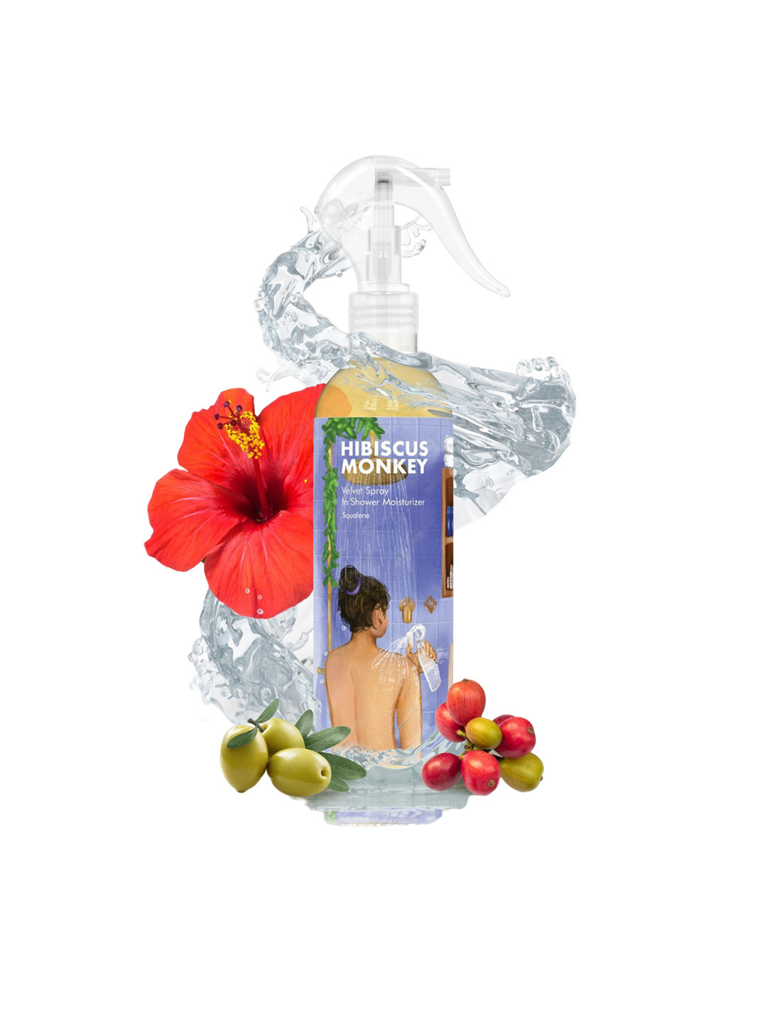 Hibiscus Monkey Velvet Spray In Shower Moisturizer 250ml - Squalene