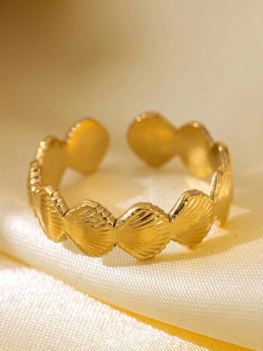 MYKI Gold-Plated Stainless Steel Adjustable Taking Finger Ring