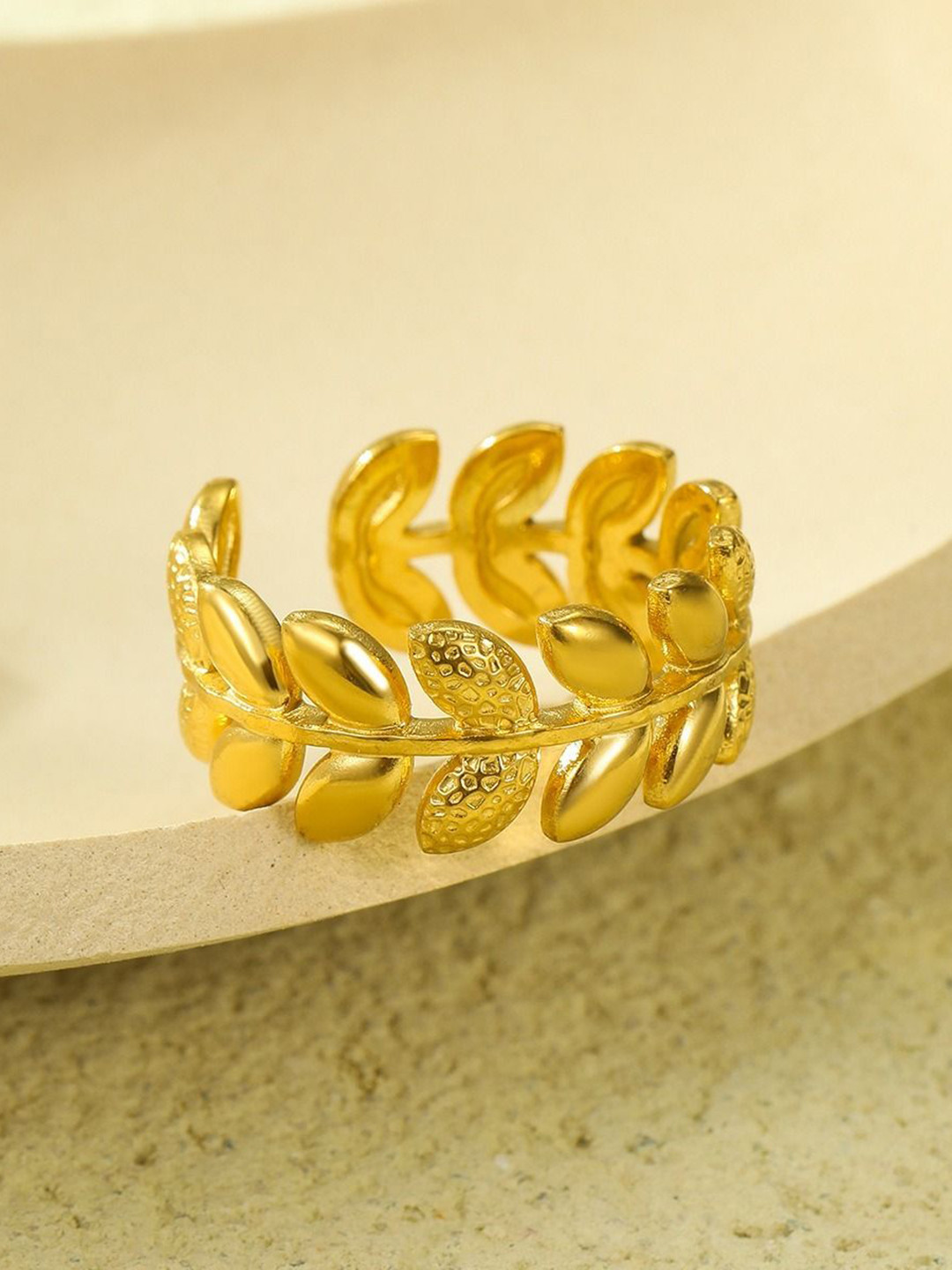 MYKI Gold-Plated Stainless Steel Lovely Finger Ring