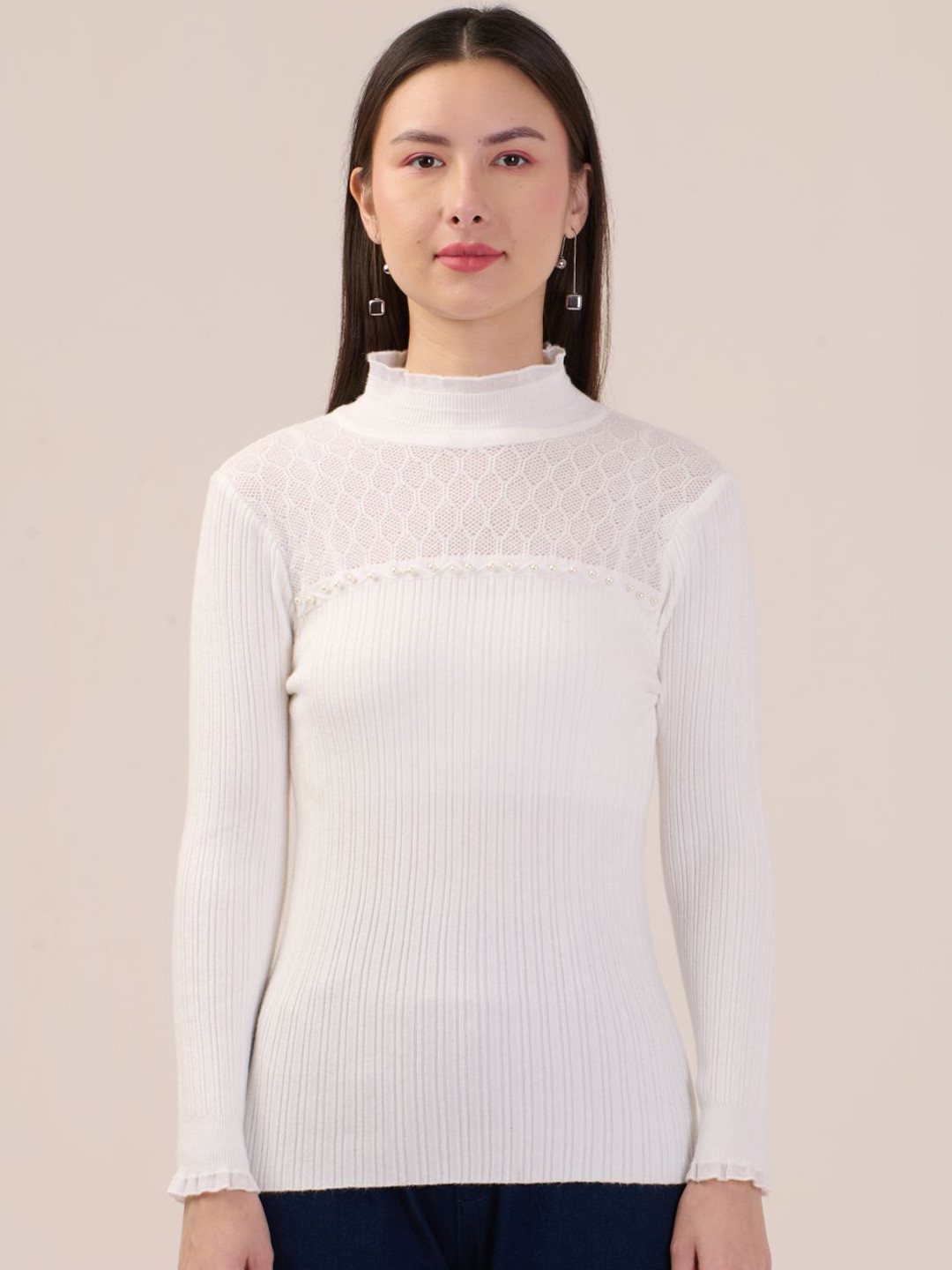 Albion By CnM Women Velvet High Neck Top