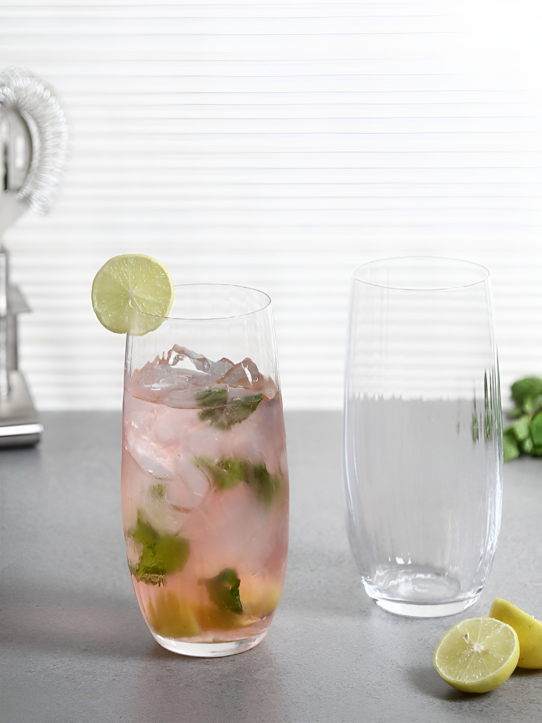 Bohemia Crystal Set of 6 Club Waterfall Transparent Cocktail Bar Highball Glasses - 350 ml