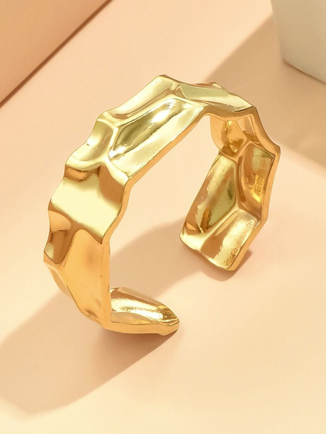 MYKI Dollish Stainless Steel Gold-Plated Finger Ring