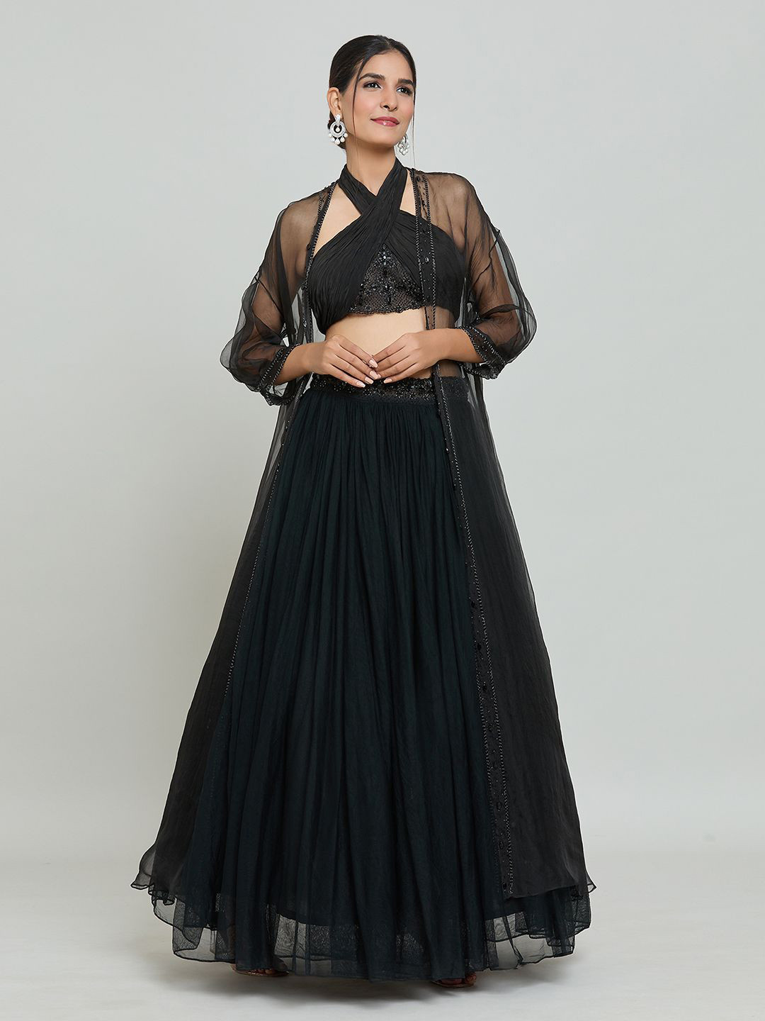 Samyukta Singhani Embellished Beads and Stones Ready to Wear Lehenga & Blouse With Jacket