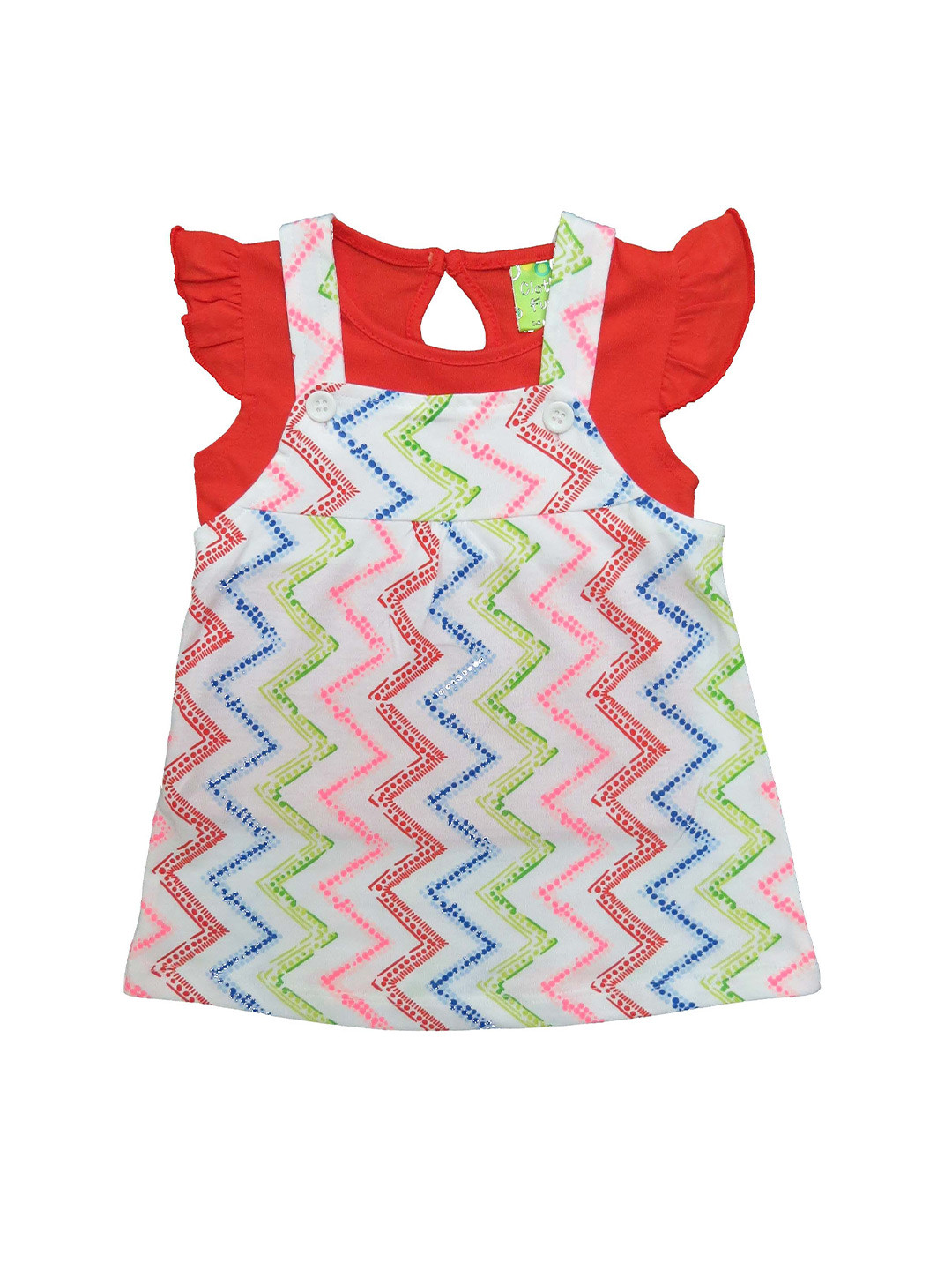 Clothe Funn Girls Cotton Geometric Printed A-Line Dress