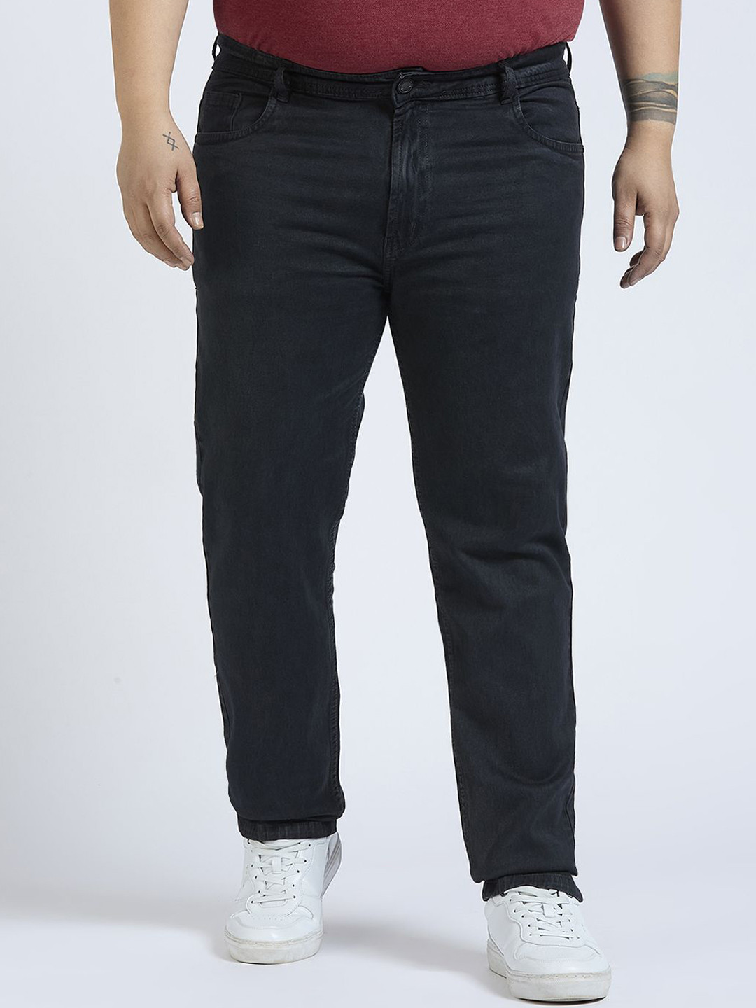 HJ HASASI Men High-Rise Plus Size Stretchable Jeans