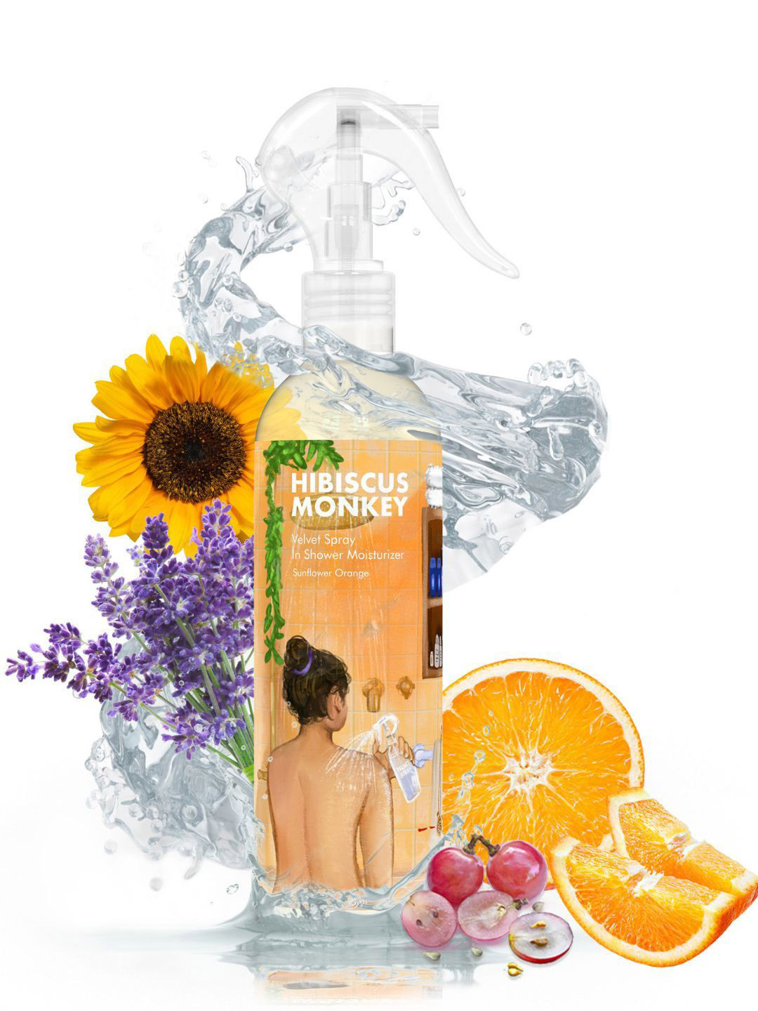 Hibiscus Monkey Velvet Spray In Shower Moisturizer - 250 ml