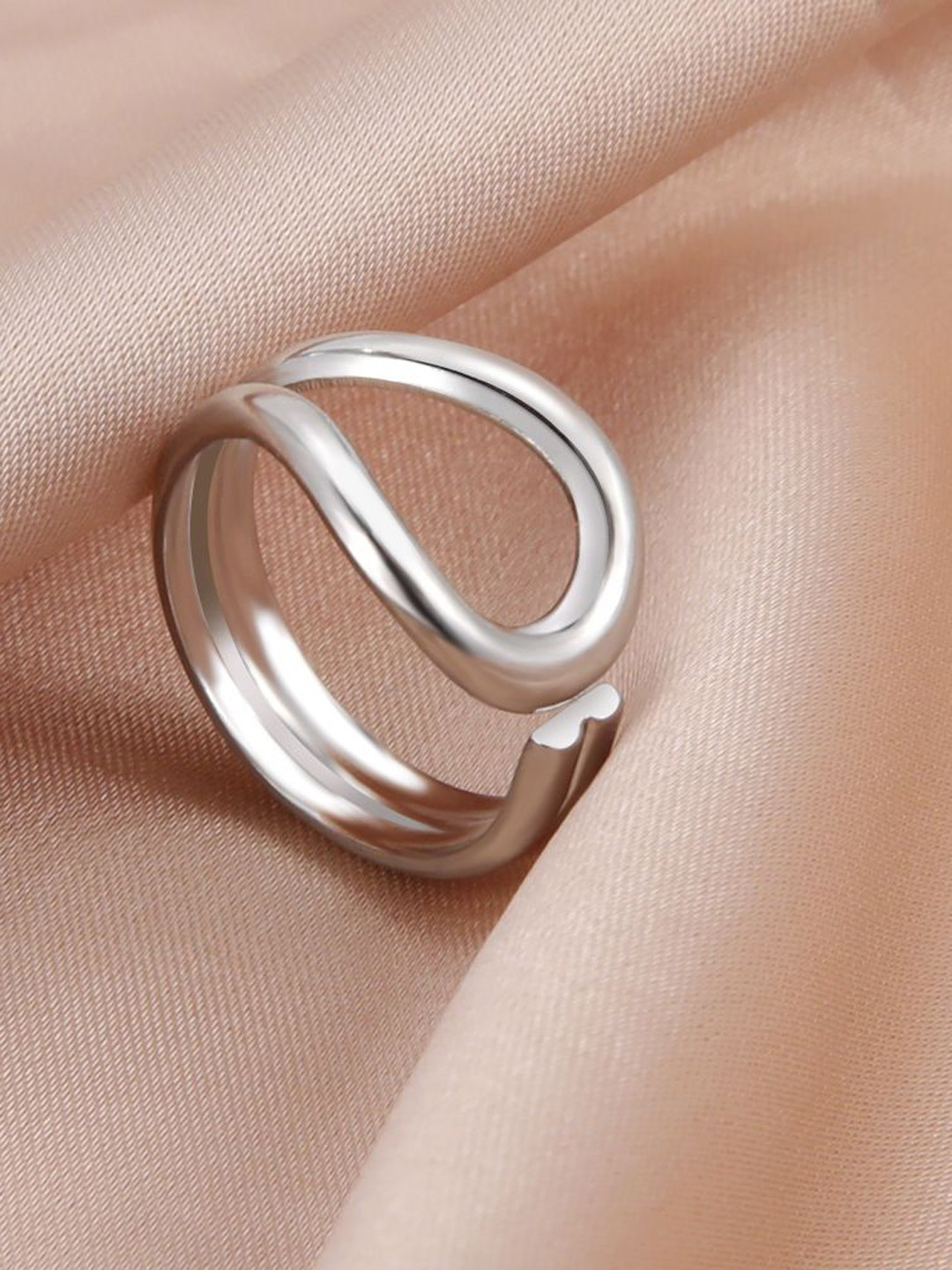 MYKI Silver-Plated Stainless Steel Prime Finger Ring