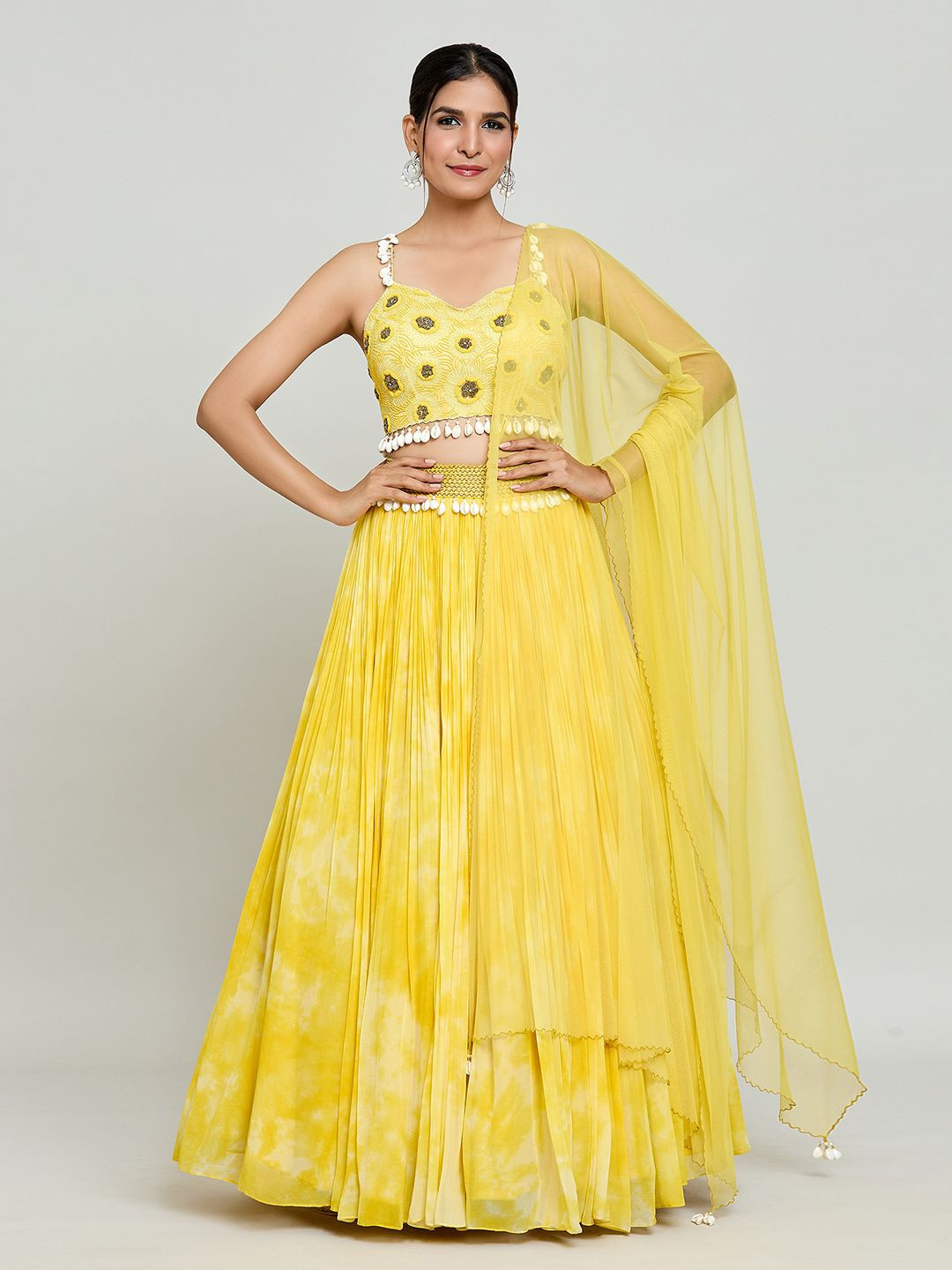 Samyukta Singhani Sunflower Embellished Ready to Wear Lehenga & Blouse With Dupatta