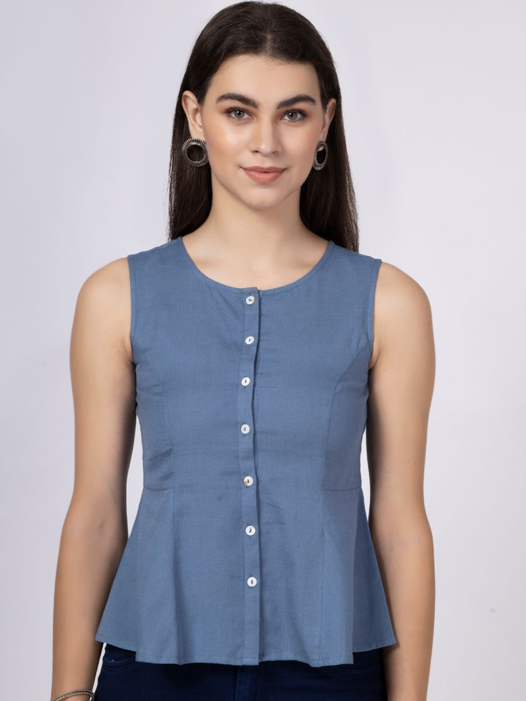 Saffron Threads Women Sleeveless A-Line Top