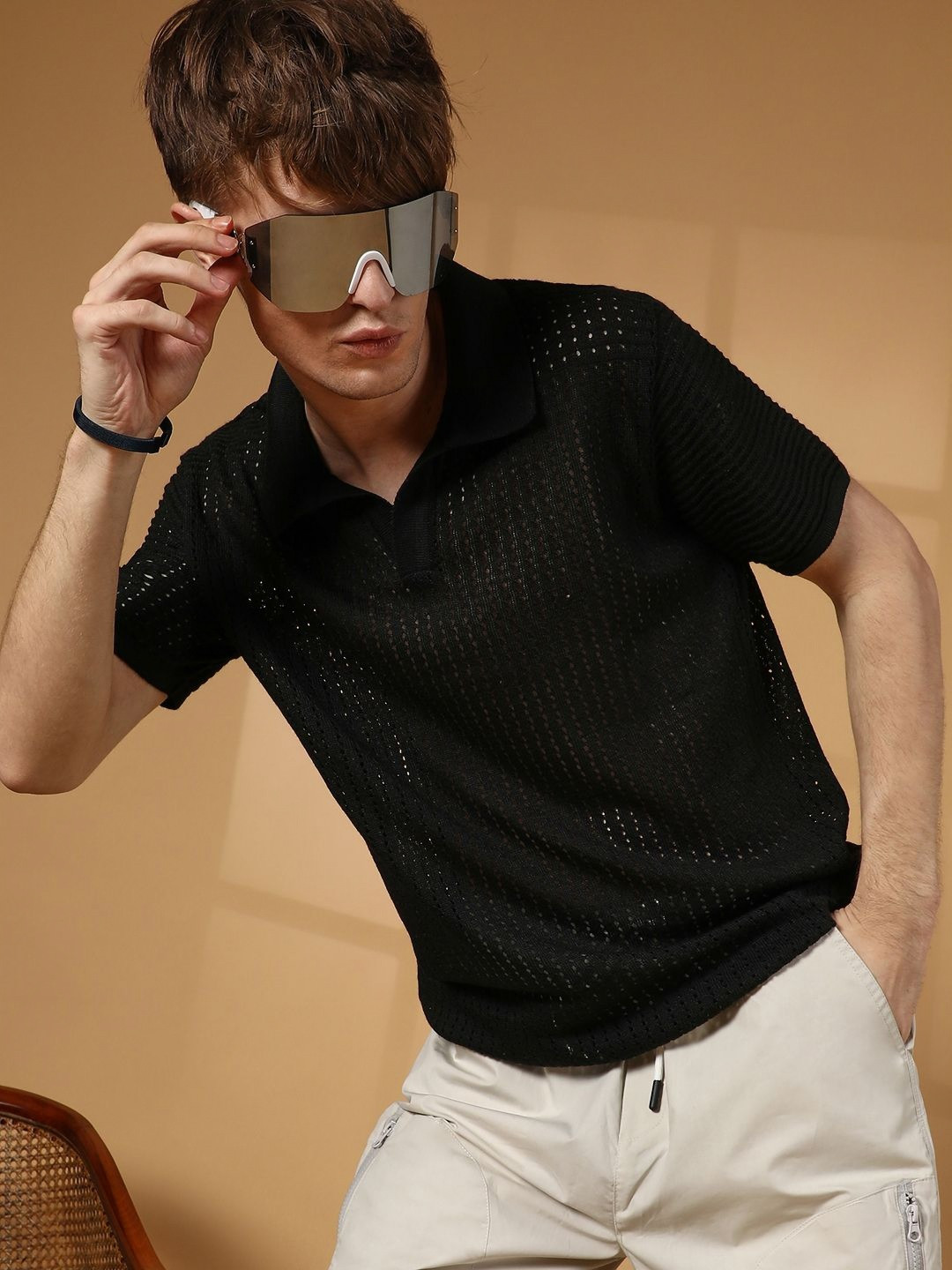 Campus Sutra Men Polo Collar T-shirt