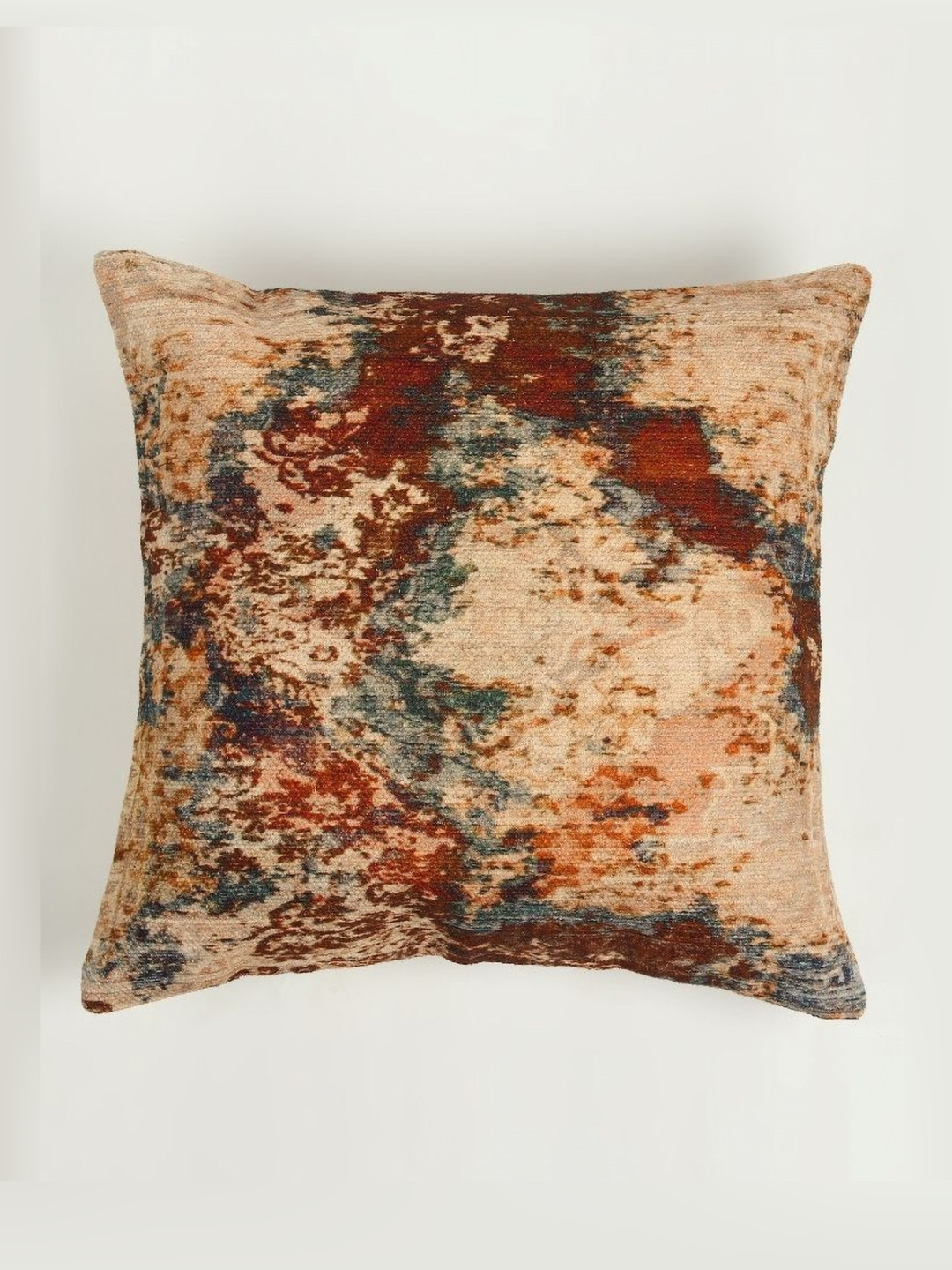Art Avenue Beige & Rust Abstract Printed Cotton Square Cushion Cover