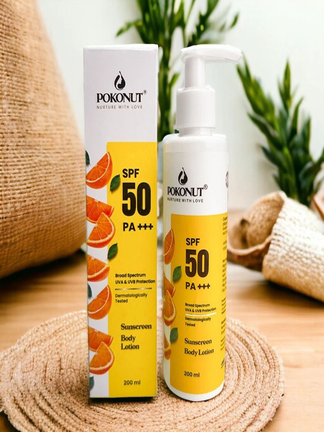Pokonut Sunscreen Body Lotion With SPF 50 PA+++ - 200 ml