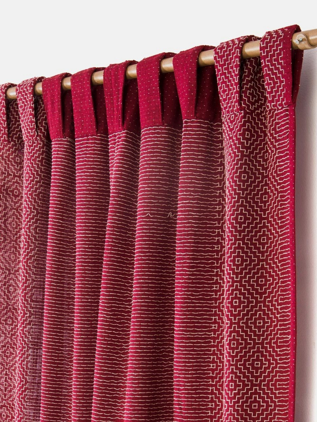 Fabindia Red Room Darkening Long Door Curtain