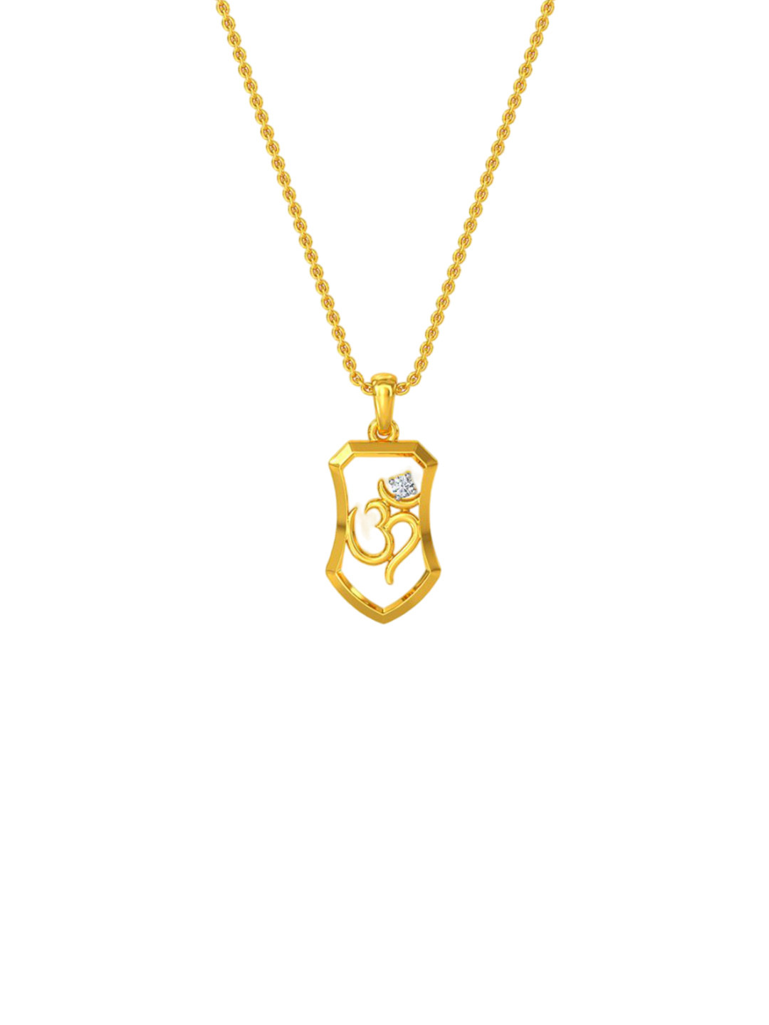 KISNA DIAMOND AND GOLD JEWELLERY Unisex 14KT Omkar Pendant