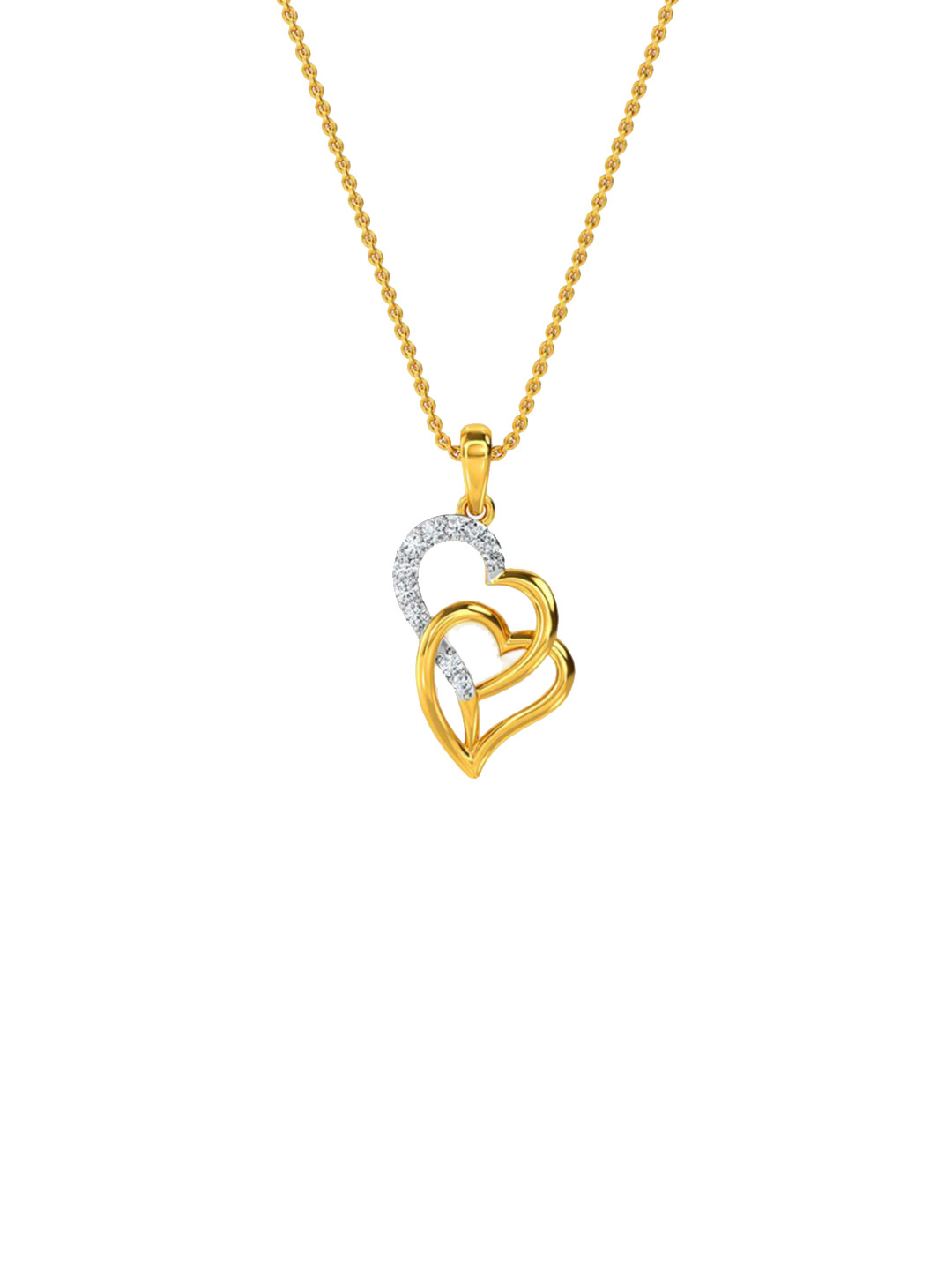 KISNA DIAMOND AND GOLD JEWELLERY Women 14KT Yellow Gold Diamond Pendent 0.0362 carat