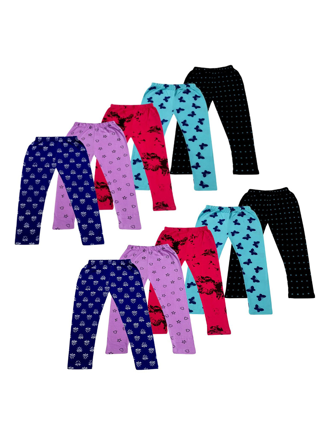 FRENCH KLEIDER Boys Pack Of 10 Relaxed-Fit Printed Mid-Rise Track Pants