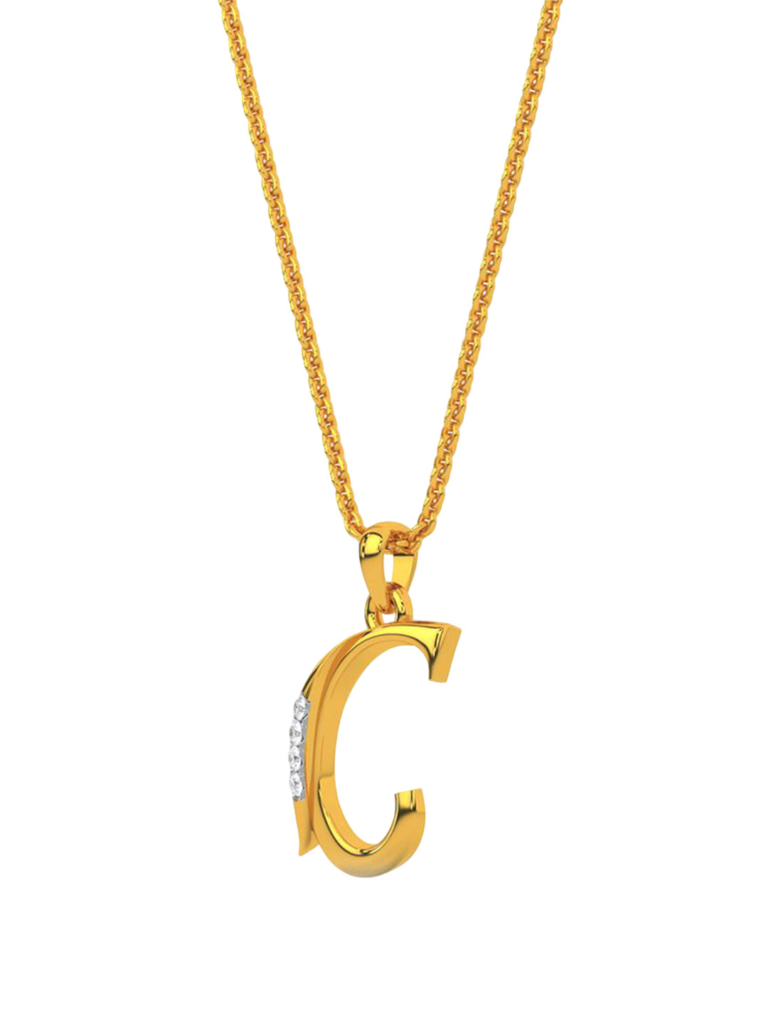 KISNA DIAMOND AND GOLD JEWELLERY 18KT Yellow Gold Diamond Pendent 0.01 CT