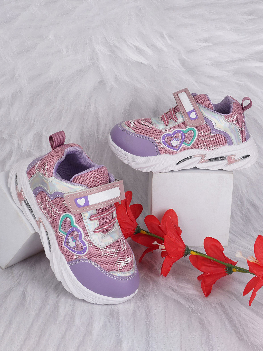 BAESD Kids Hello Kitty Woven Design Comfort Insole Sneakers