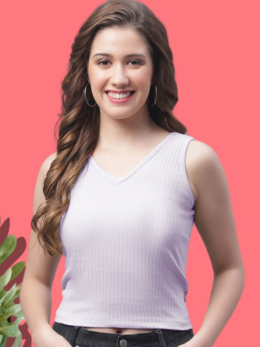 FBAR Women Sleeveless V - Neck Crop Top
