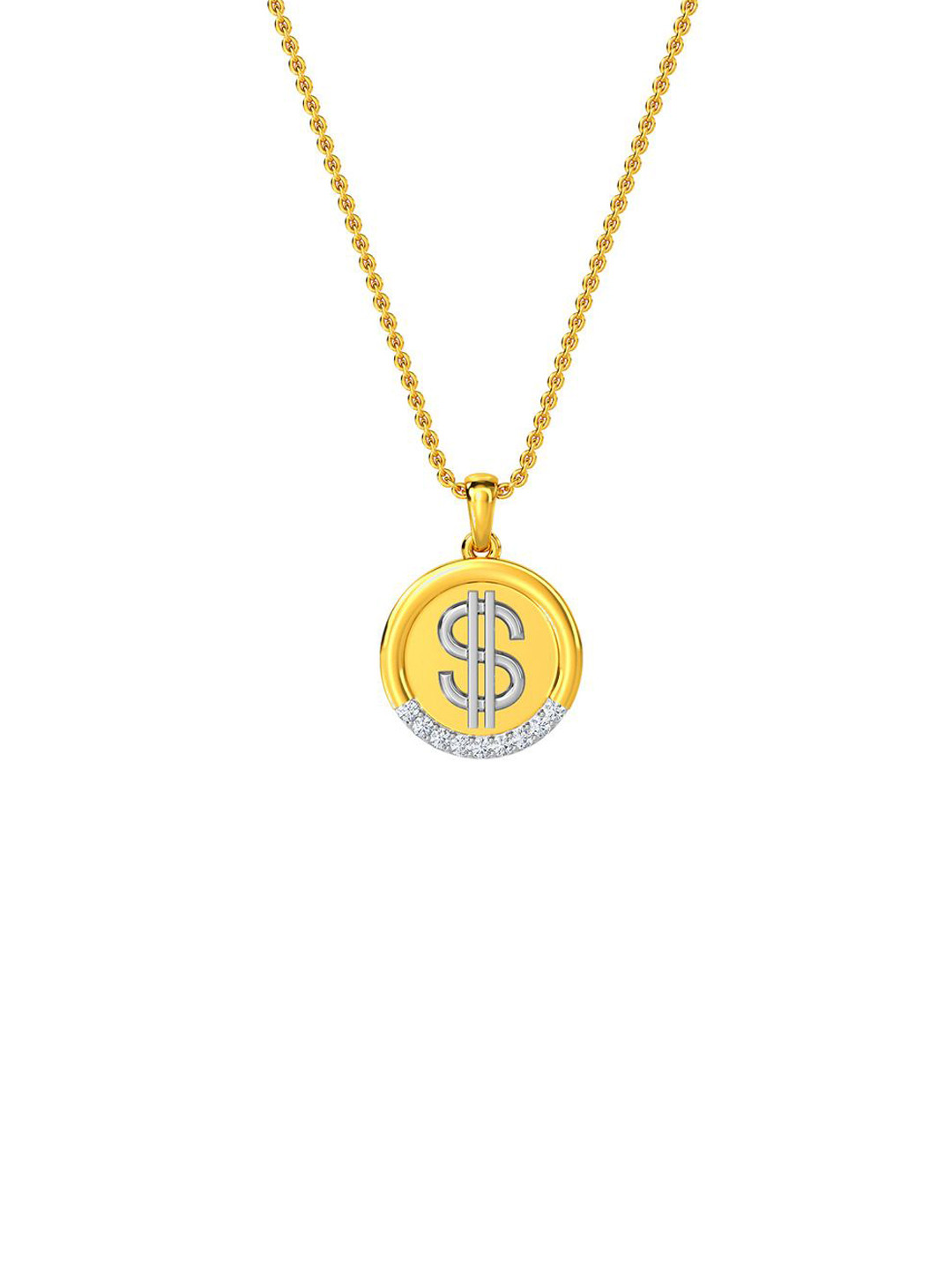 KISNA DIAMOND AND GOLD JEWELLERY Men 14KT Diamond Pendant