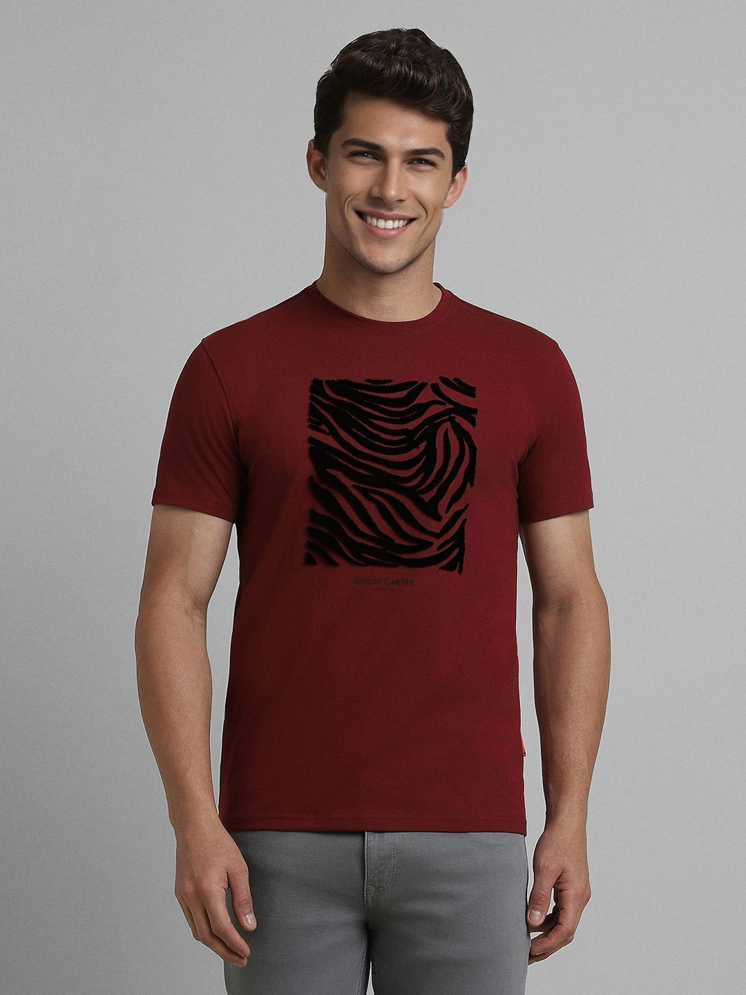 SIMON CARTER LONDON Men Embroidered Cotton Casual T-shirt