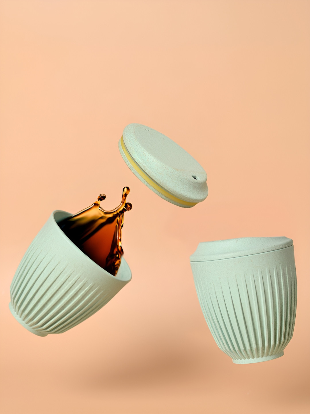 eha Best Teacher Ever Green Striped Plastic Dishwasher Safe 2 Piece Cups-250ml