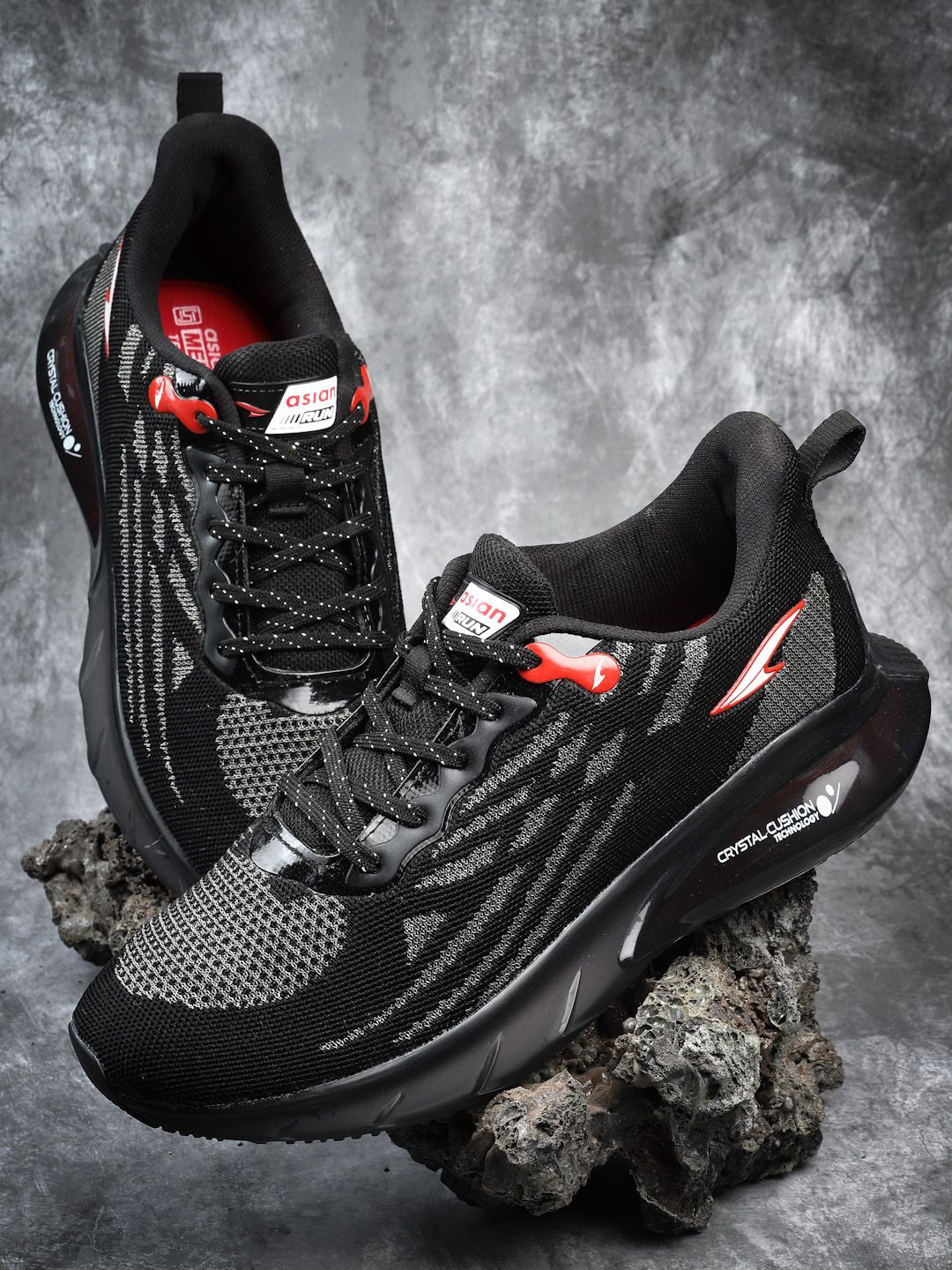 ASIAN Men Woven Design Lace-Ups Non-Marking Running Shoes