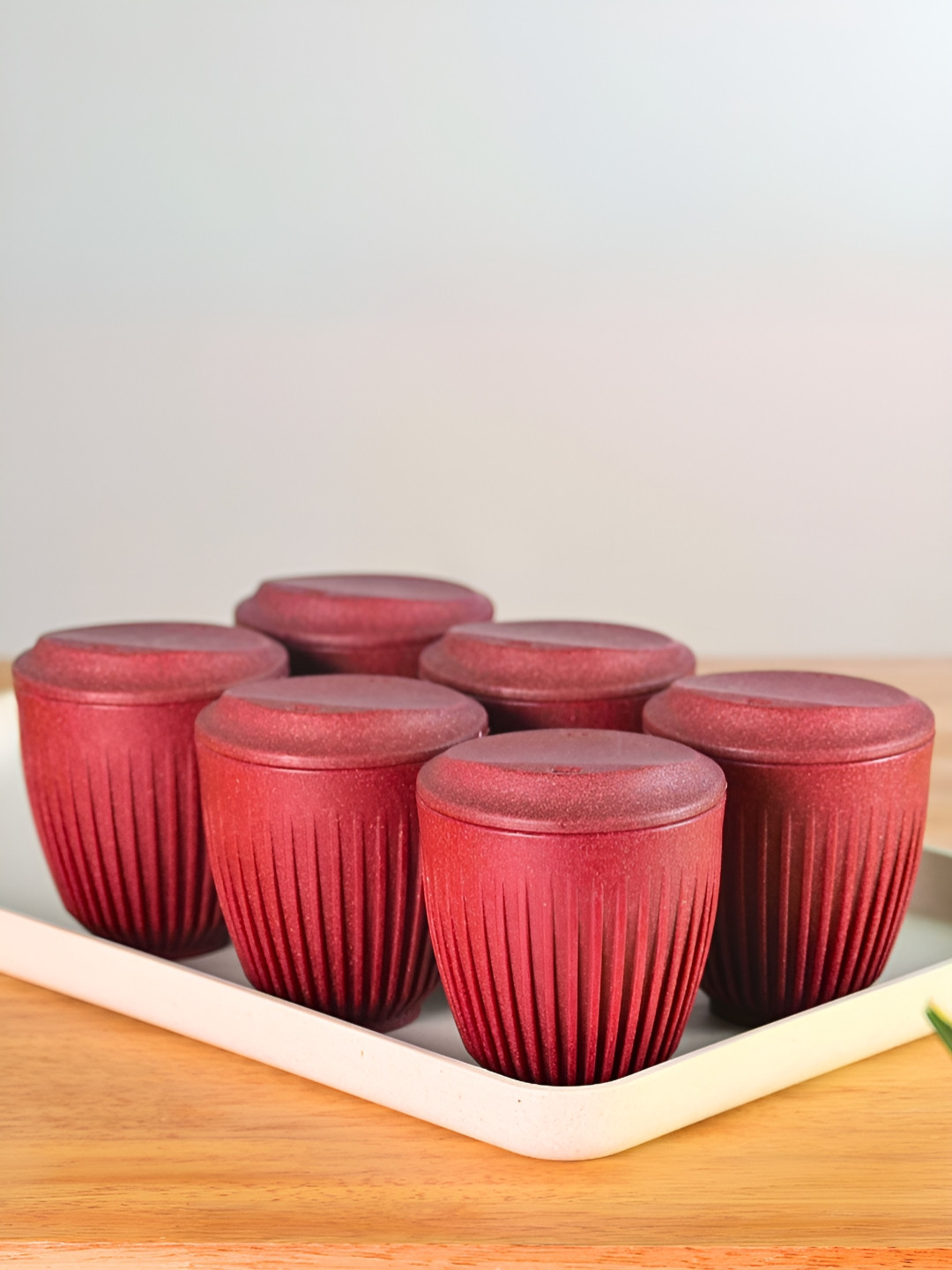 eha Coral Textured Biocomposite Microwave Safe 6 Piece Mugs-250ml