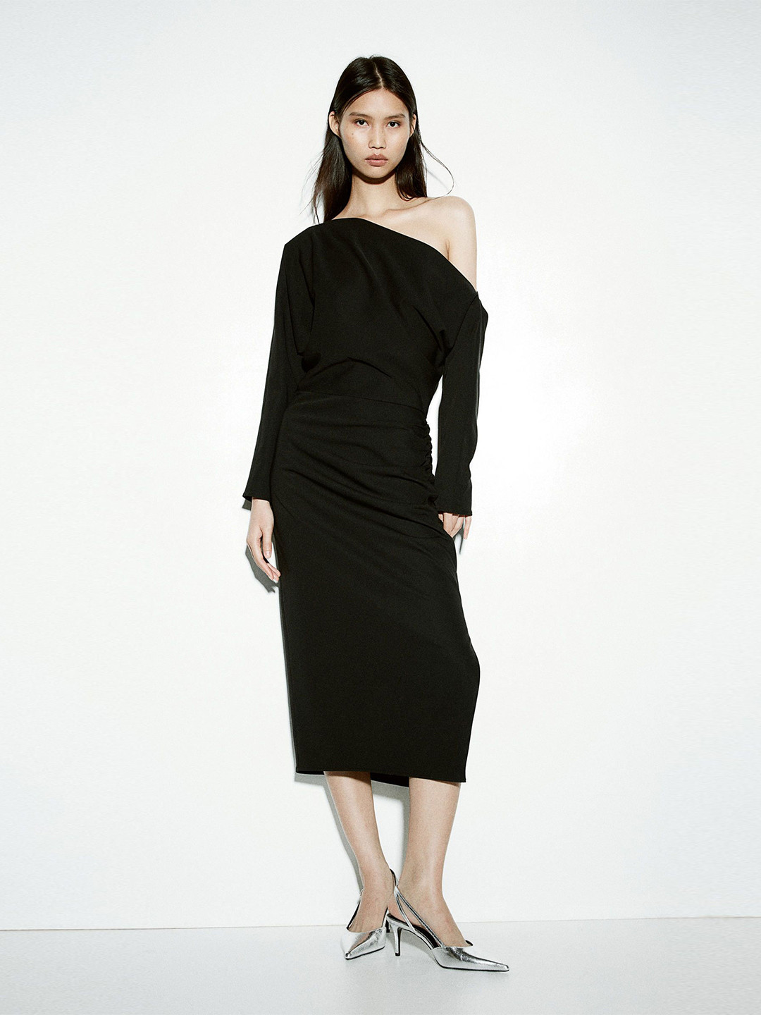 H&M Women Draped One-Shoulder Dress