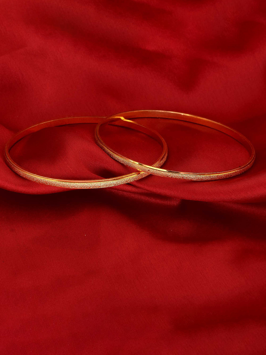 MEMOIR Set Of 2 Gold-Plated Buff Raw Bangles