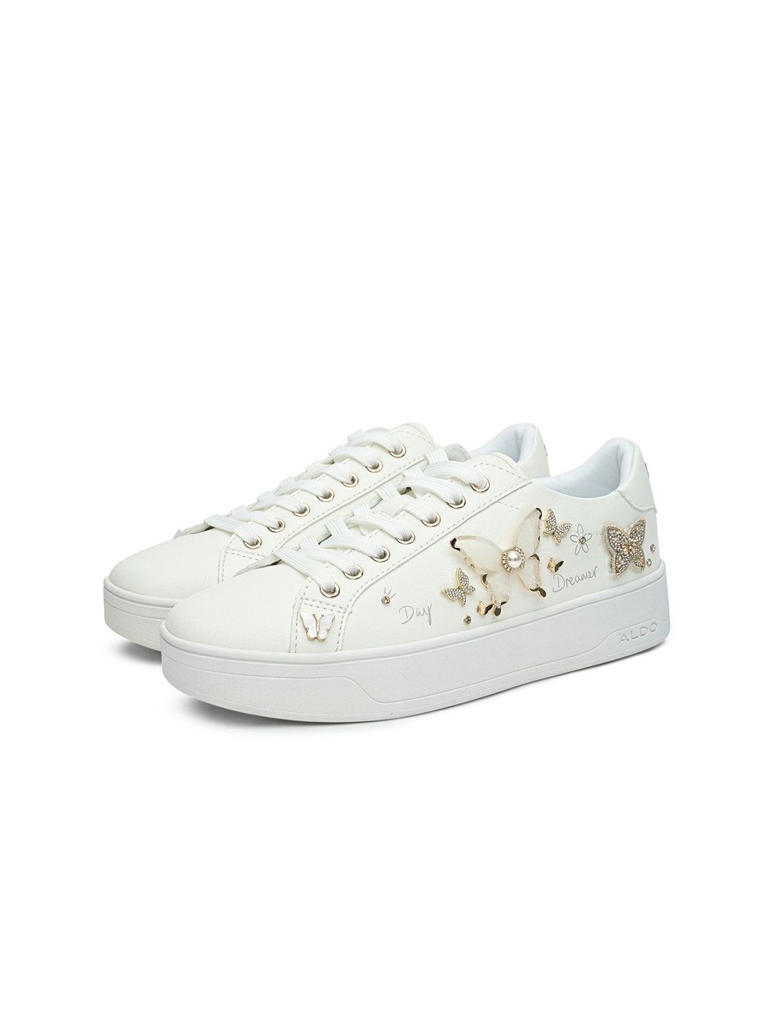 ALDO Women Printed Western Embellished Lace-Up Round Toe Sneakers