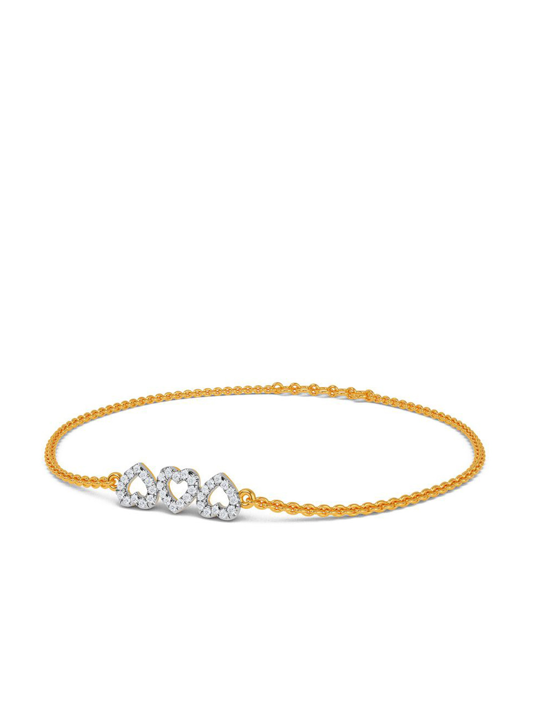 KISNA DIAMOND AND GOLD JEWELLERY Women 18KT Yellow Gold Diamond Bracelet