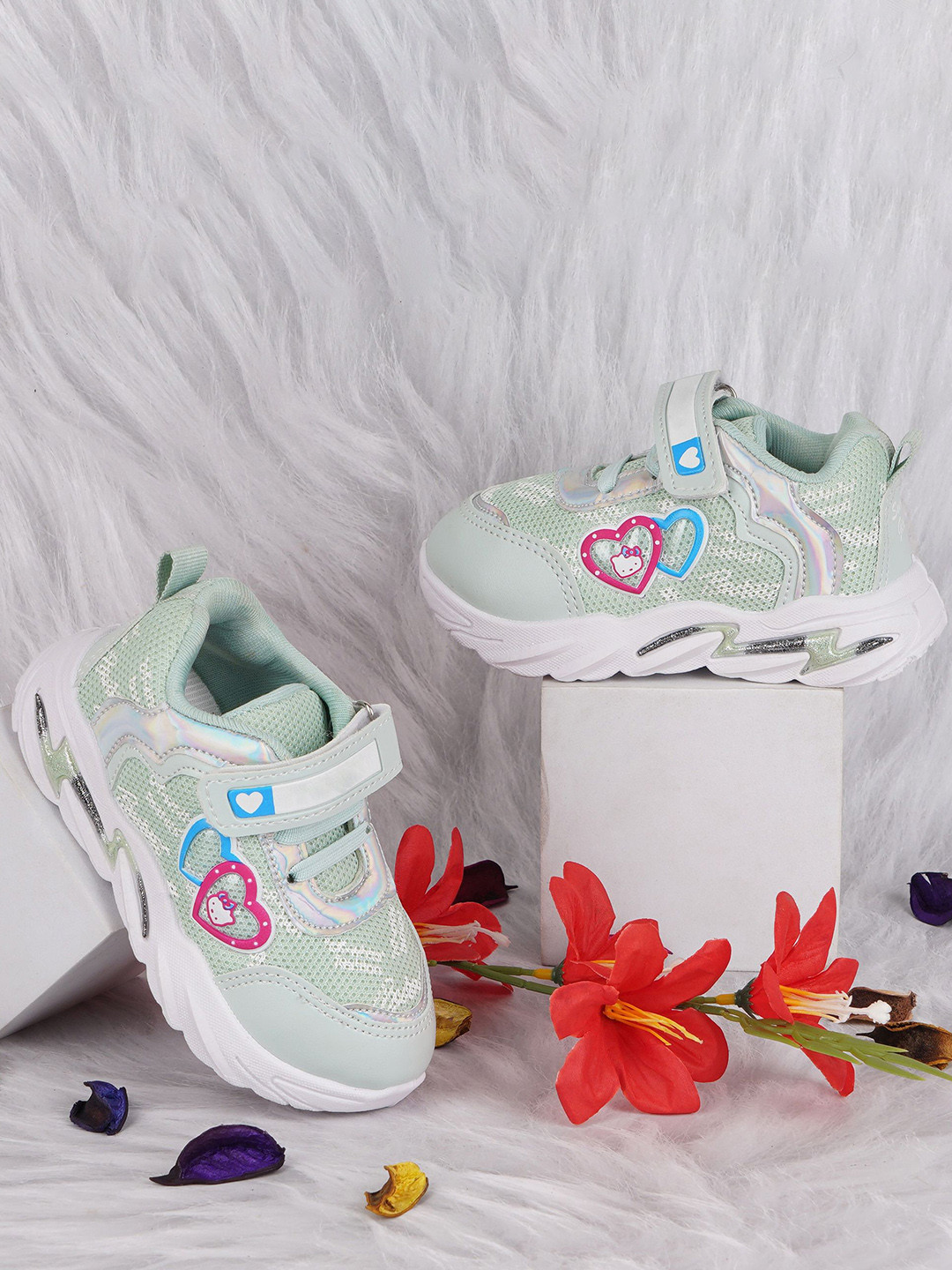 BAESD Kids Hello Kitty Woven Design Comfort Insole Sneakers