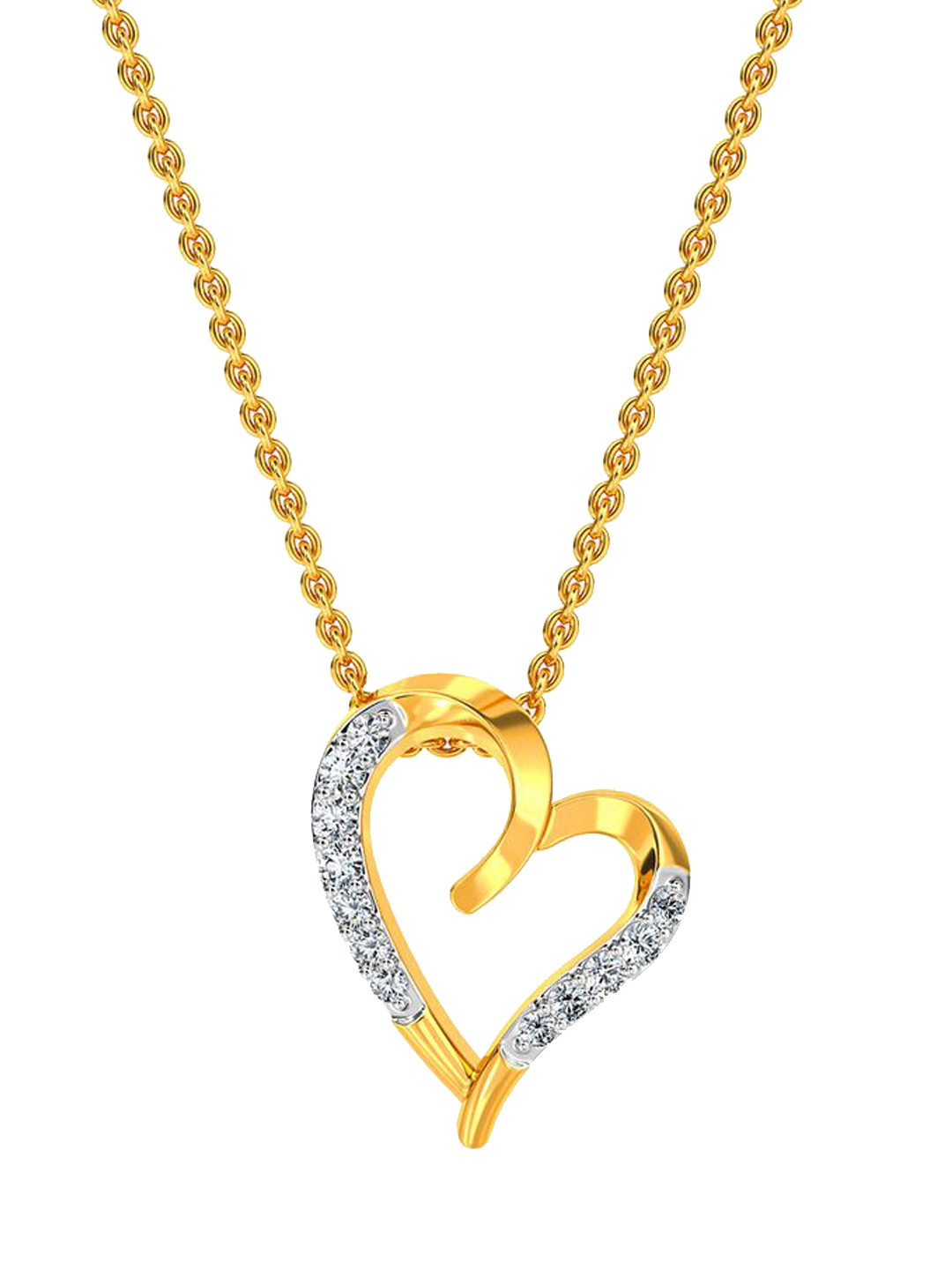 KISNA DIAMOND AND GOLD JEWELLERY 14KT Gold 0.09 CT Diamond Pendant