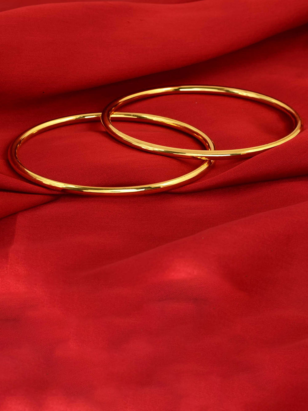 MEMOIR Set Of 2 Plain Thick 24KT Gold-Plated Bangles