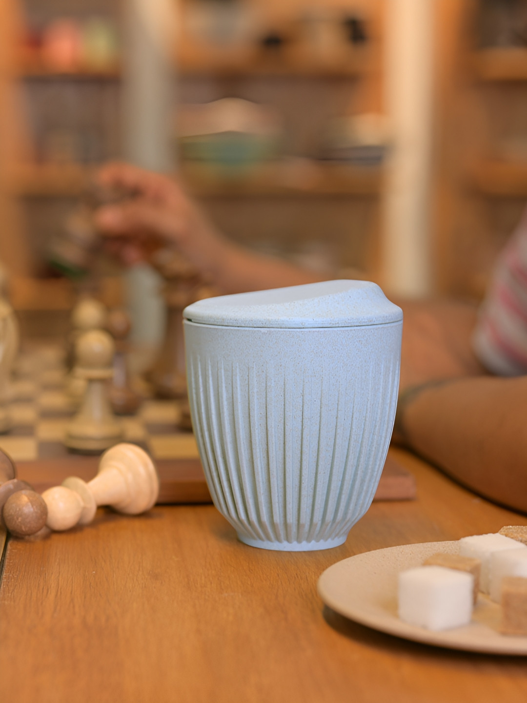 eha Blue Textured Biocomposite Handmade Mug-250ml