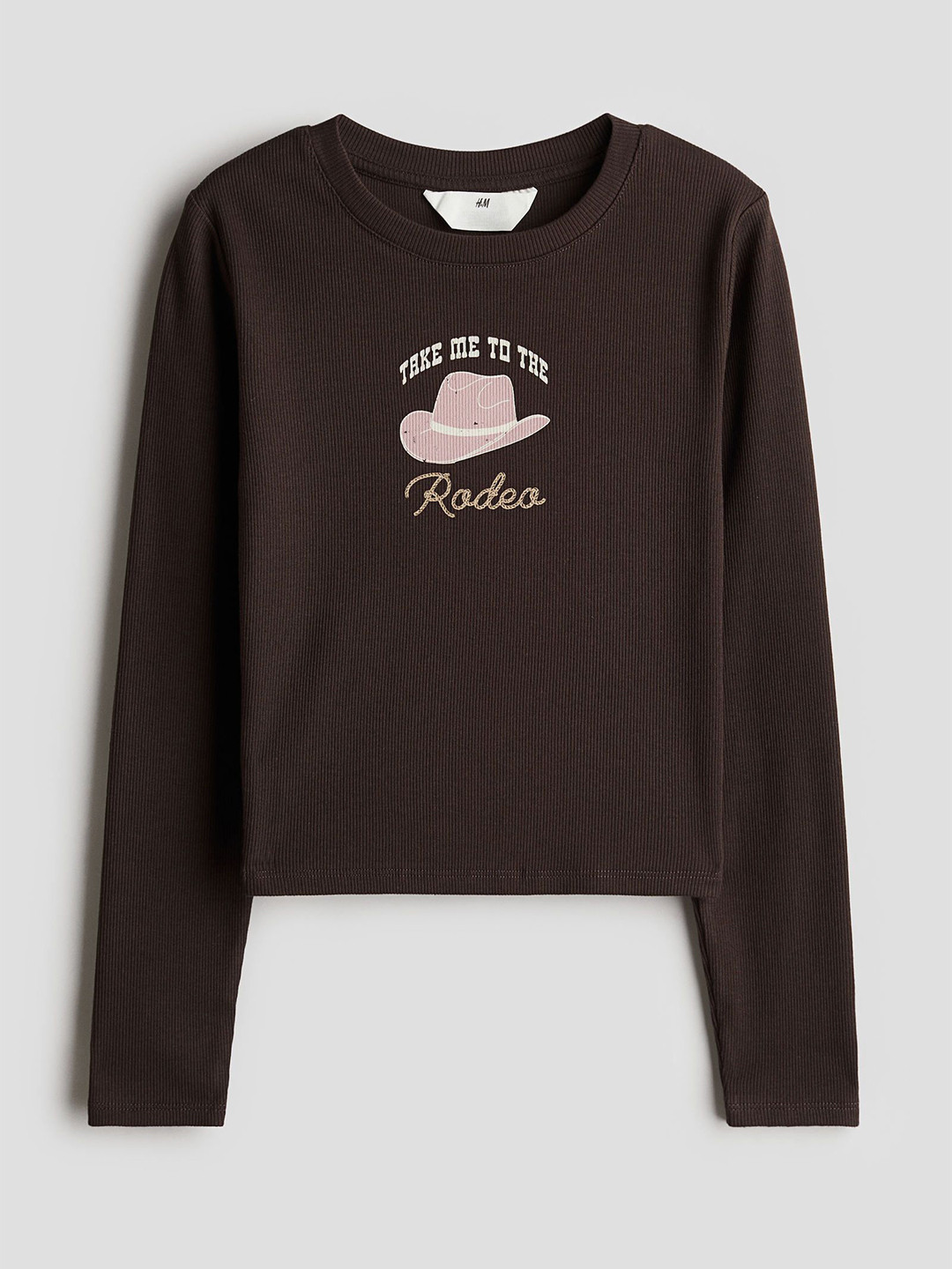 H&M Girls Printed Ribbed Top