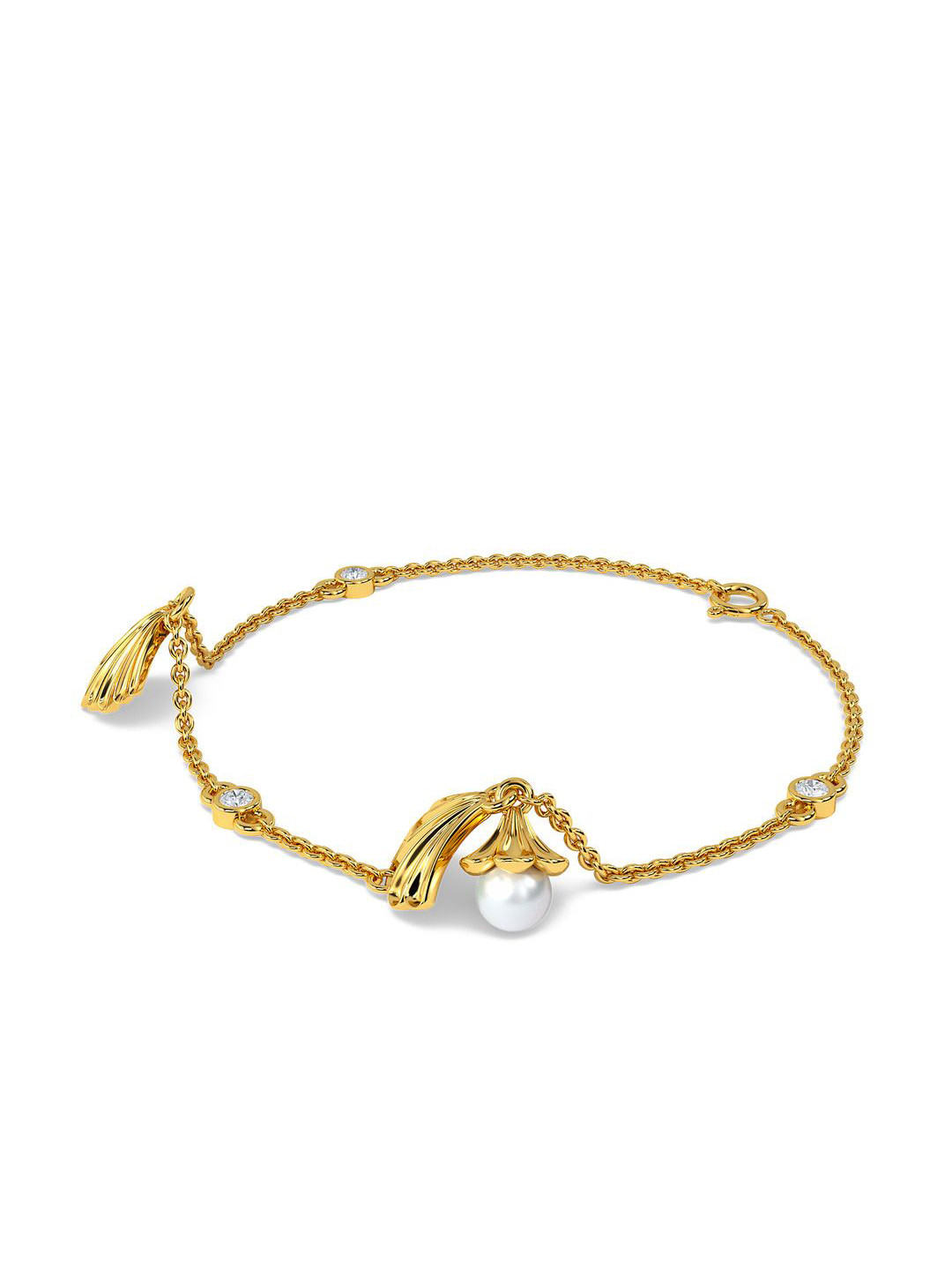 KISNA DIAMOND AND GOLD JEWELLERY Women 14KT Yellow Gold Diamond Bracelet